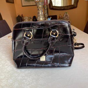 Wine-Black Croco Denison Dooney & Bourke Satchel Bag